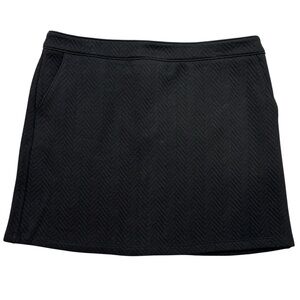 LOFT Black Herringbone‎ Quilted Skirt - size 14 NWT